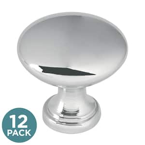 Garrett 1-3/16 in. (30 mm) Classic Polished Chrome Round Cabinet Knobs (12-Pack)