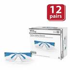 Hyline Safety Glasses : Clear Lens Color Temple, Anti-Scratch, 12-Pairs 12-Assorted Colors (1 Box)