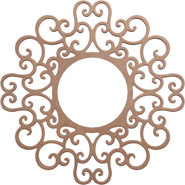 Ekena Millwork 20 in. x 20 in. x 1/4 in. Reims Wood Fretwork Pierced Ceiling Medallion, Wood (Paint Grade)