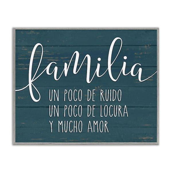 Stupell Industries Family Crazy Loud Love by Lettered and Lined Gray Framed Typography Giclee Art Print 16 in. x 20 in.