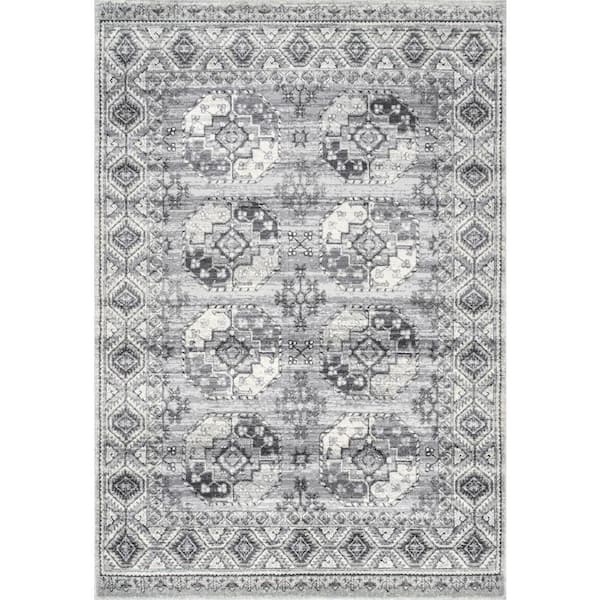 nuLOOM Shea Vintage Gray 5 ft. x 7 ft. 5 in. Area Rug