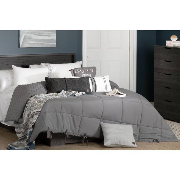 South Shore Lodge Gray Solid Queen Comforter