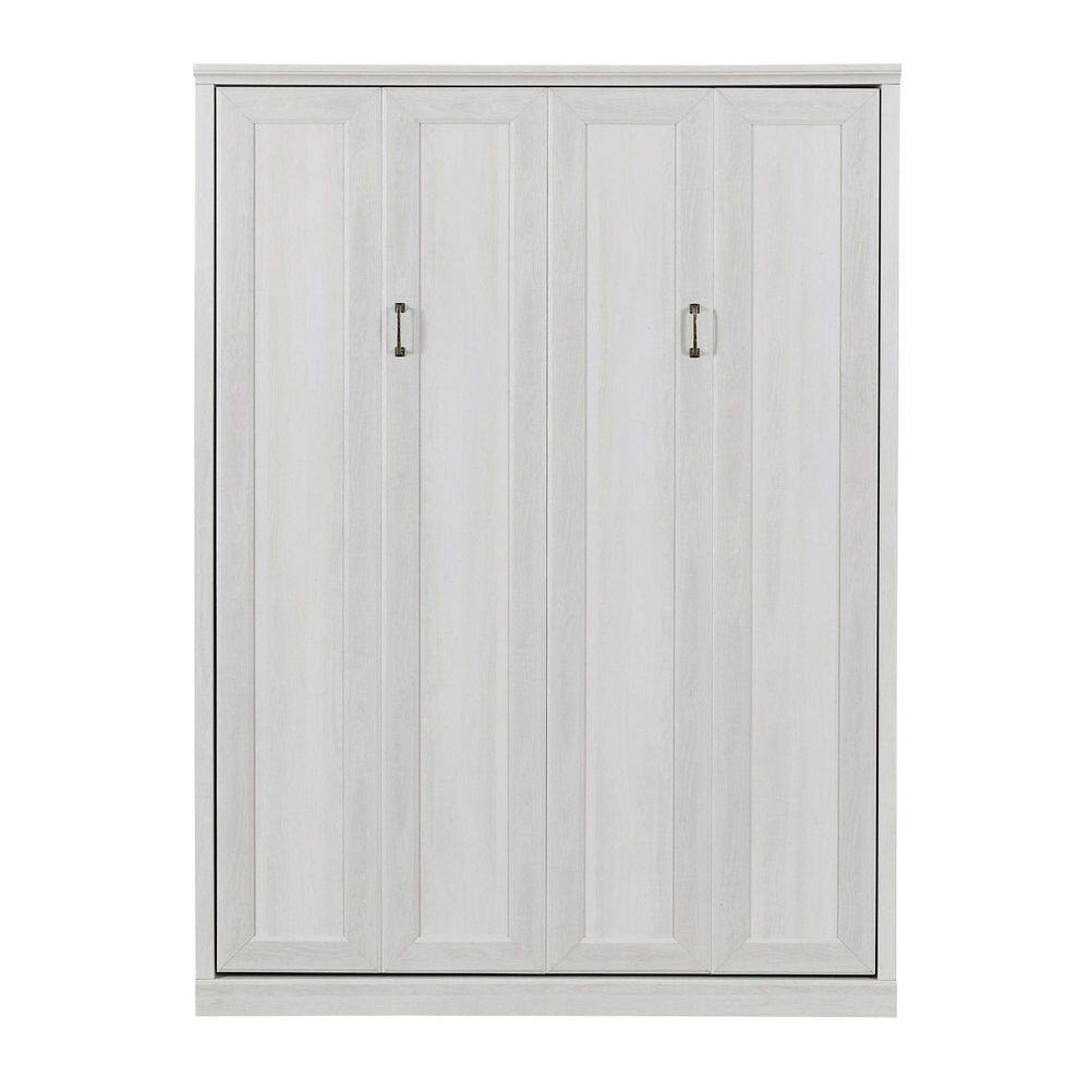 Rustic White Wood Frame Queen Size Murphy Bed, Perfect for Guest Room, Bedroom, Guest Room, Home Office - thumbnail 6