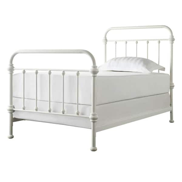 Homesullivan Calabria White Twin Bed, Home Depot Twin Size Bed Frame