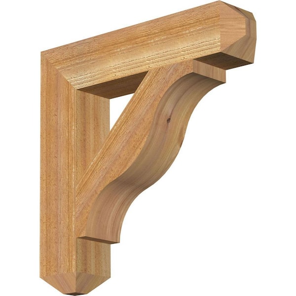 Ekena Millwork 4 in. x 20 in. x 20 in. Western Red Cedar Funston Craftsman Rough Sawn Bracket