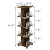 Measurement diagram showing dimensions of the tall bookshelf.