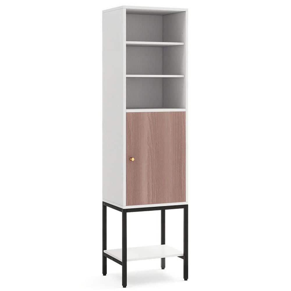 15 in. W x 12 in. D x 58 in. H White Freestanding Bathroom Linen Cabinet with Adjustable Shelves price history on PriceWatchPro