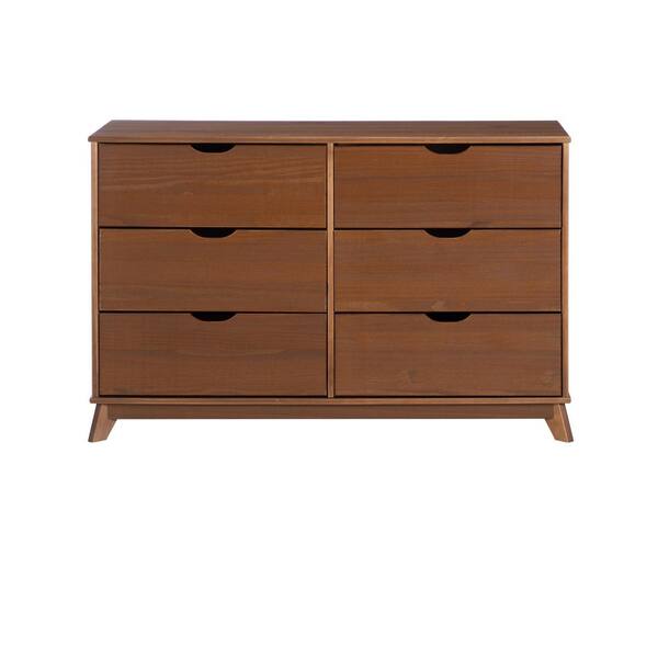 Linon Home Decor Pheba 4-Piece Brown Walnut Wood Frame Twin Bed, 6-Drawer  Dresser with 2 (2-Drawer) Nightstand (Set of 2) Bedroom Set THD04923 - The  Home Depot