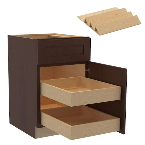 Home Decorators Collection Newport 21 in. W x 24 in. D x 34.5 in. H Assembled Plywood Base Kitchen Cabinet in Manganite with 2ROT Spice Soft Cls RH