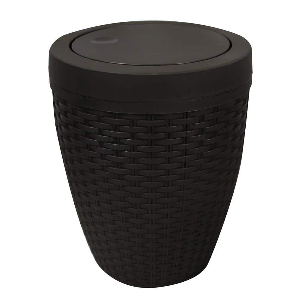 Modern Homes 7L Rattan Round Bath Bin - Brown