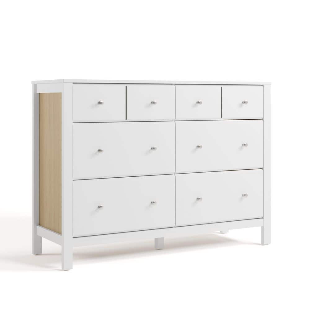 Storkcraft Horizon White with Driftwood 6-Drawer 47.88 in. Wide