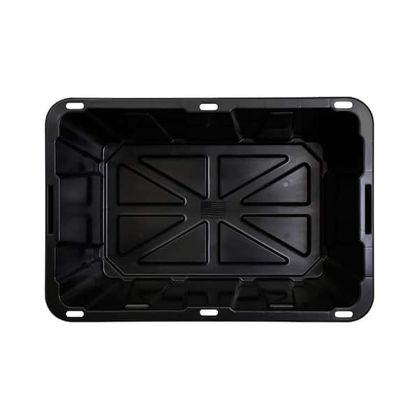 HDX - 27 Gal. Tough Storage Tote in Black and Red