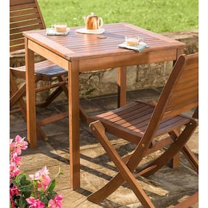 28 in. x 28 in. Eucalyptus Wood Outdoor Square Bistro Table