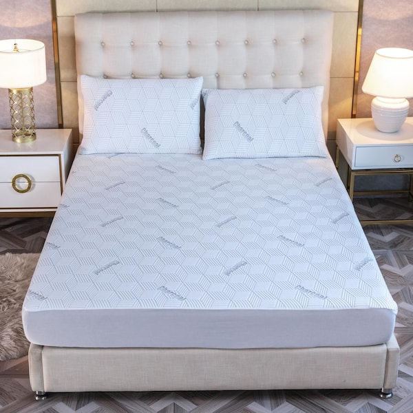 BIBB HOME Bamboo Charcoal Infused Twin Mattress Pad