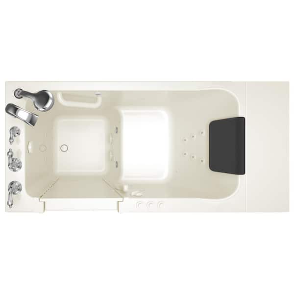 Acrylic Luxury 48 in. x 28 in. Left Hand Walk-In Whirlpool and Air Bathtub in Linen