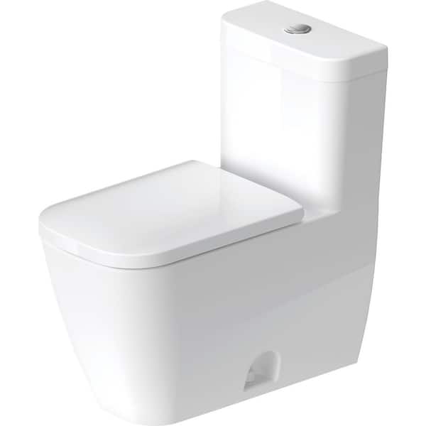 Duravit Happy D.2 1-piece 0.92 GPF Dual Flush Elongated Toilet in. White (Seat Not Included )