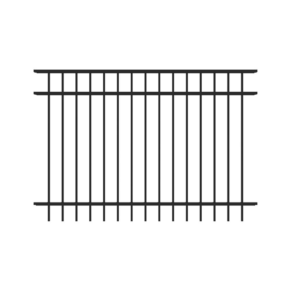 Athens 4 ft. H x 5.9 ft. W Gloss Black Aluminum Flat Top Design Fence Panel price history on PriceWatchPro