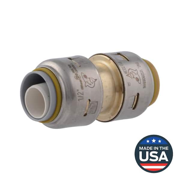 Max 1/2 in. Push-to-Connect Brass Polybutylene Conversion Coupling Fitting