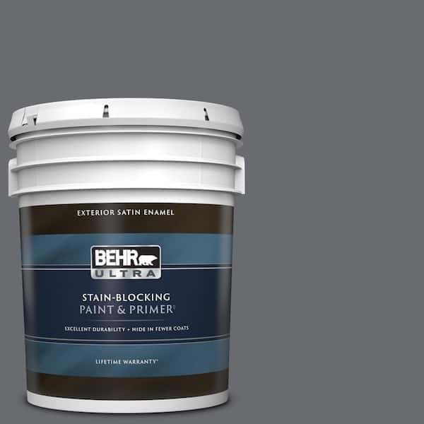 BEHR ULTRA 5 gal. Home Decorators Collection #HDC-CL-04G Liberty Bell Gray Satin Enamel Exterior Paint & Primer