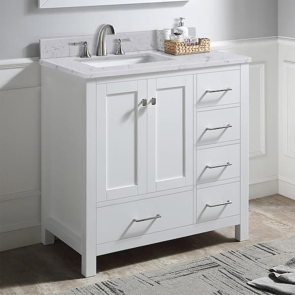 PROOX 36 in. W Engineered Stone Backsplash in White PR3620BP52WH