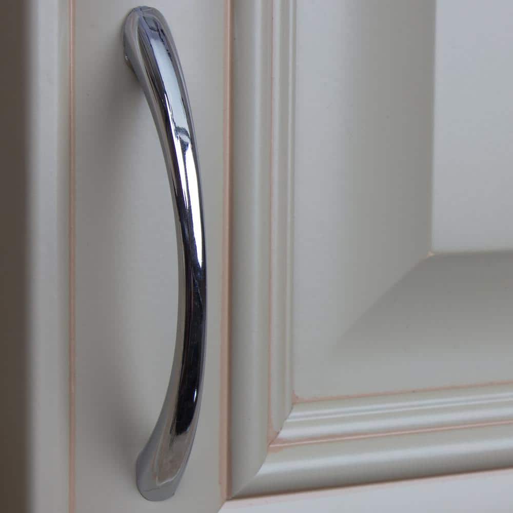 Polished Chrome Modern Arch Cabinet Pull with Mounting Hardware