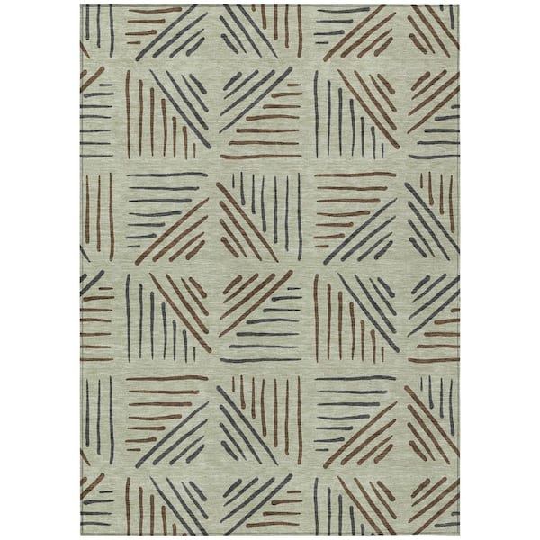 Chantille Machine Washable Indoor/Outdoor Abstract ACN2413 Celery 3 ft. x 4 ft. Area Rug