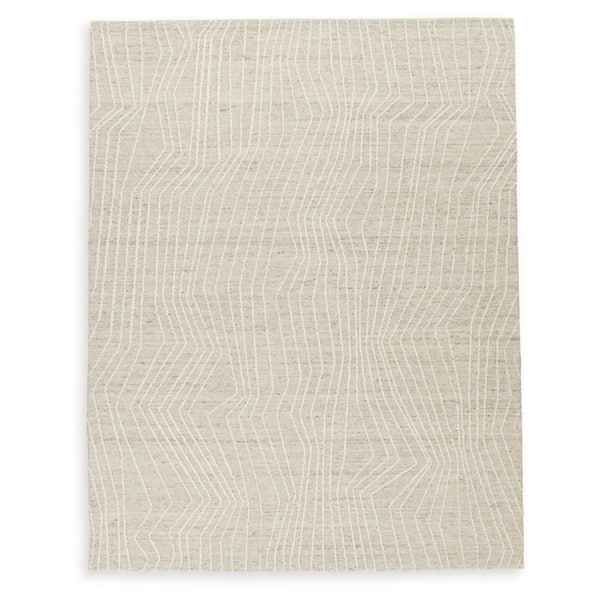 Varahill Beige Abstract 8 ft. x 10 ft. Area Rug