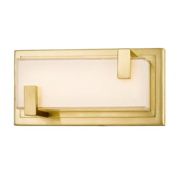 Fifth and Main Lighting Verve 9-Watt Aged Brass Integrated LED Wall Sconce with Glass Shade