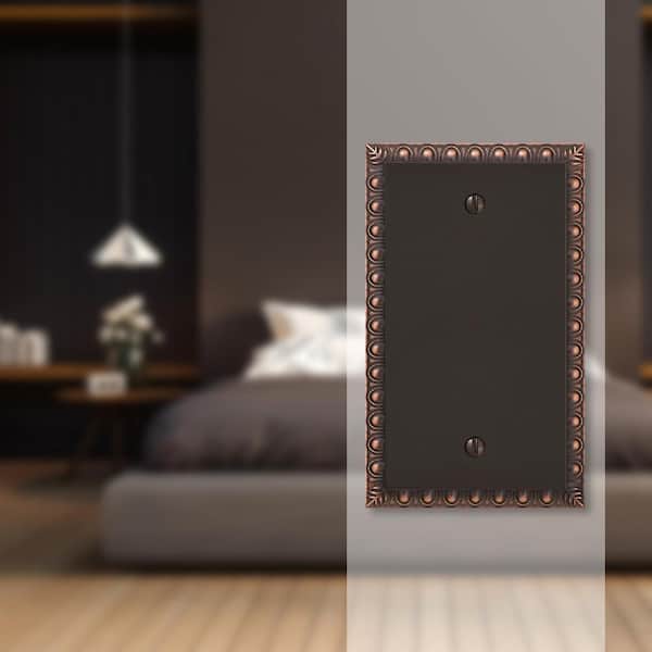 Antiquity 1 Gang Blank Metal Wall Plate - Aged Bronze