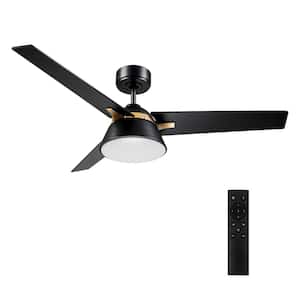 Lismore 48 in. Color Changing Integrated LED Indoor Black DC Motor Ceiling Fan with Light Kit and Remote Control