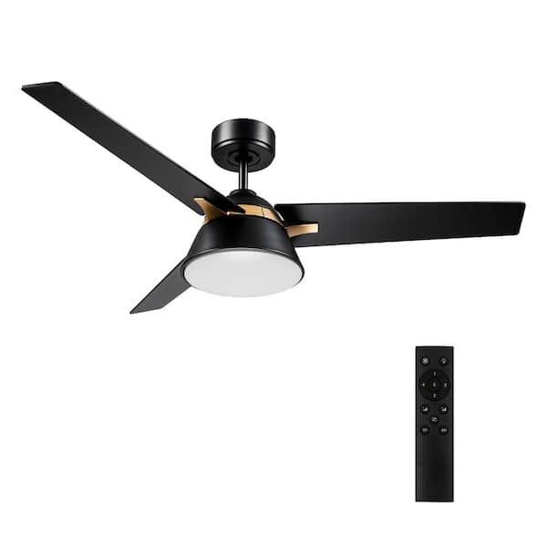 CARRO Lismore 48 in. Color Changing Integrated LED Indoor Black DC Motor Ceiling Fan with Light Kit and Remote Control