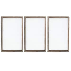 19 in. x 11.75 in. Project Craft DIY Framed Blank Wood Plaque Dark Wood Frame with Whitewashed Sign (3-Pack)