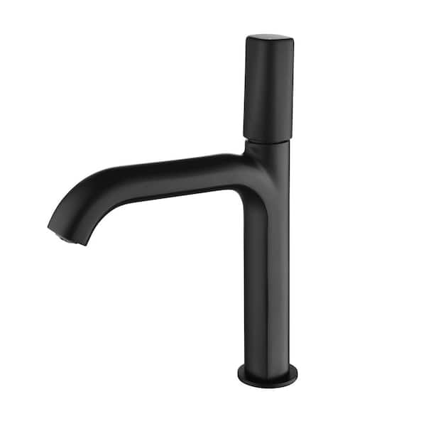 AIMADI Single-Handle Single-Hole Bathroom Faucet Modern Brass Bathroom Basin Faucets in Matte Black