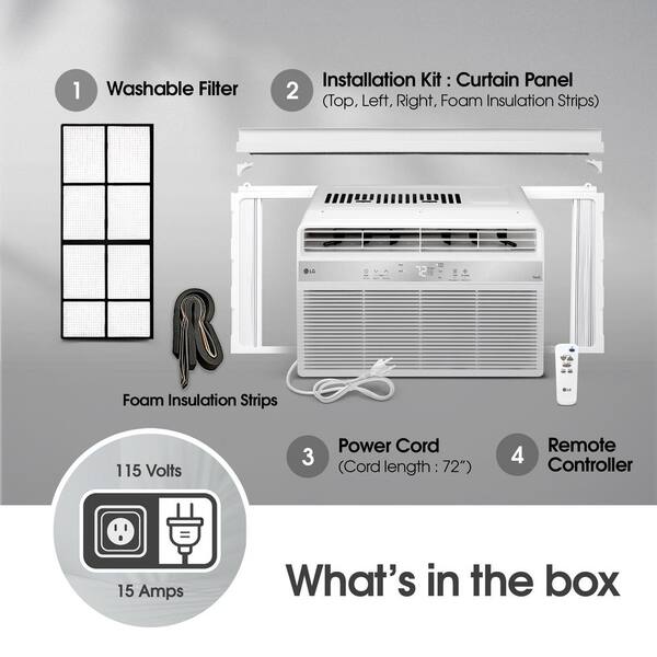 thumbnail image 2 of LG LW8024R 8000 BTU Window Air Conditioner – Remote Control, Digital Display, 115V – Covers 301-350 Sq Ft 2 of 5