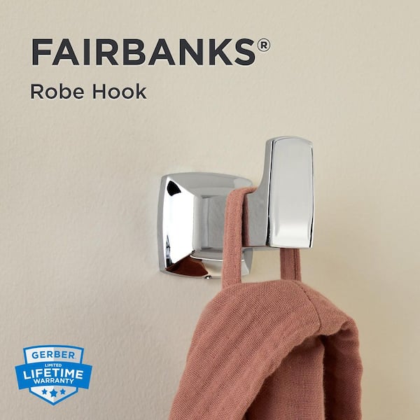 Fairbanks J-Hook Robe/Towel Bath Hook in Chrome