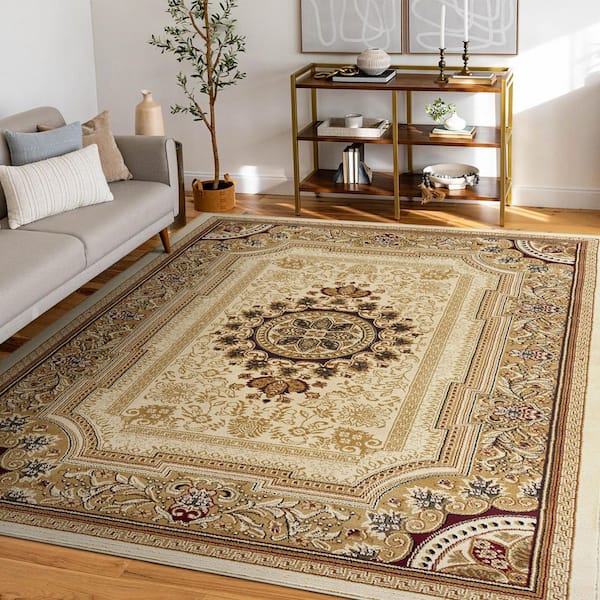 Sensation Oriental Ivory 9 ft. x 12 ft. Indoor Area Rug