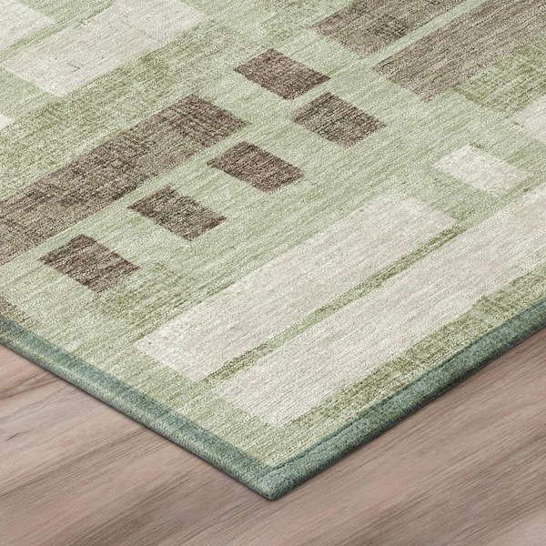 Chantille Machine Washable Indoor/Outdoor Abstract ACN2897 Celery 5 ft. x 7 ft. 6 in. Area Rug