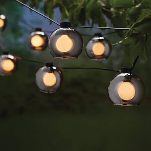 Outdoor/Indoor 10 ft. Plug-In G Type Bulb Incandescent String Light with 8-Smoky Glass Shades (3-Pack)