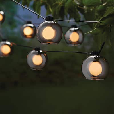 Monteaux Lighting 10-Light 10.25 ft. Black Indoor/Outdoor Plug-In  Integrated LED Lantern String Light C7826 - The Home Depot