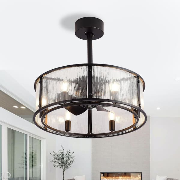 Sky Hog Elroy 20 in. Indoor Black Caged Ceiling Fan with Light Kit and