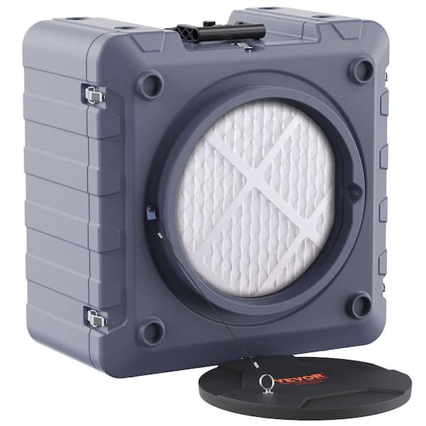 250 sq. ft. 3-Stage Air Scrubber with 800 CFM; MERV-10 Plus Carbon Plus H13 HEPA; Industrial/Commercial in Gray for Room
