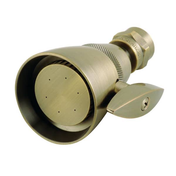 Kingston Brass Made To Match 1-Spray Patterns 2.25 in. Wall Mount Jet Fixed Shower Head in Antique Brass