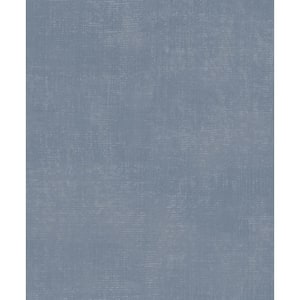 Atmosphere Collection Blue/Silver Metallic Linen Effect Non-Pasted Non-Woven Wallpaper Roll