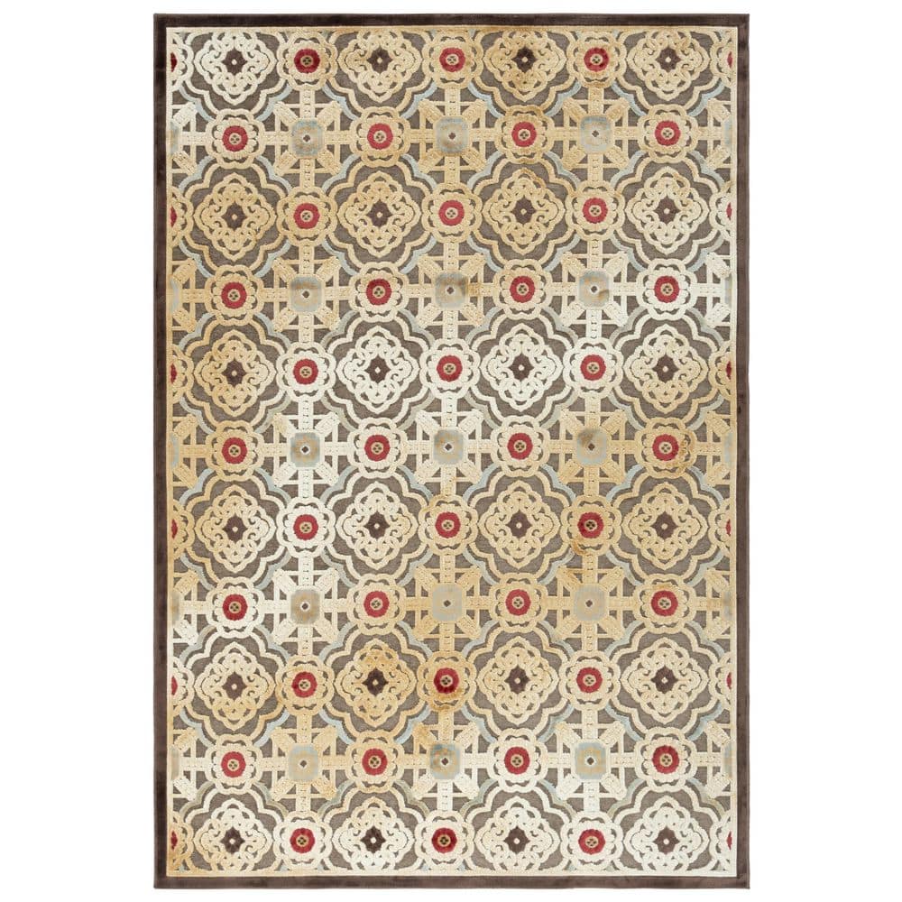 Paradise 5 ft. x 8 ft. Nutmeg/Muscade High-Low Oriental Geometric Area Rug price history on PriceWatchPro