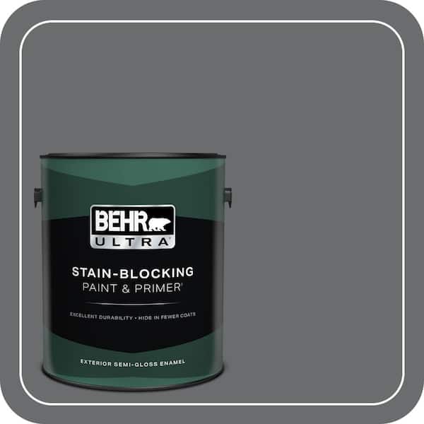 BEHR ULTRA 1 gal. #770F-5 Dark Ash Semi-Gloss Enamel Exterior Paint & Primer