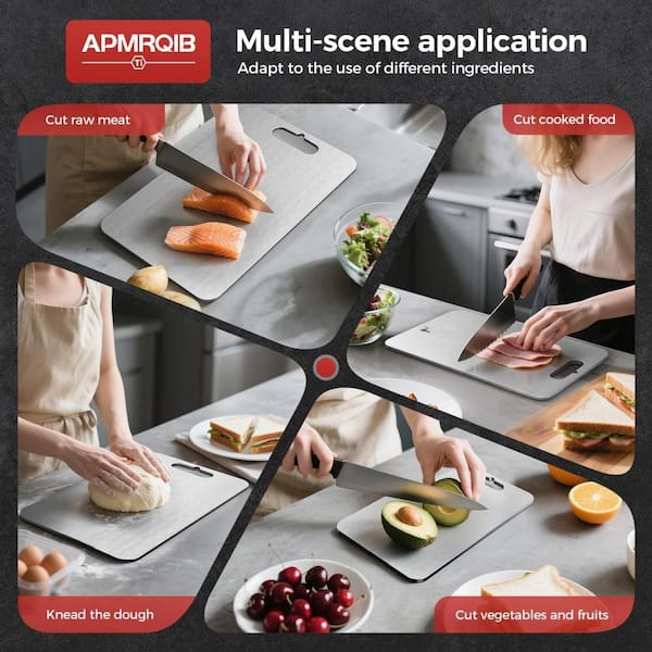 Numhew 3-Piece Titanium Cutting Board Set for Kitchen, Double