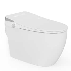 1-Piece 1.28 GPF Single Flush Elongated Smart Toilet Bidet in White, with Auto-flush, Drying, Self-cleaning
