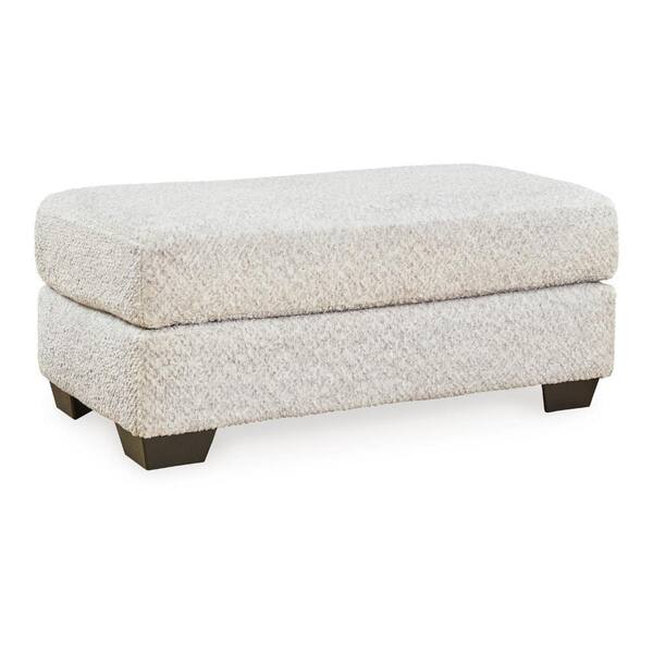 Benjara Gray and Black Polyester Rectangle Accent Ottoman