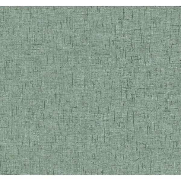 A-Street Prints Bentley Green Faux Linen Wallpaper