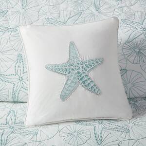 Maya Bay White 16 in. X 16 in. Square Throw Pillow